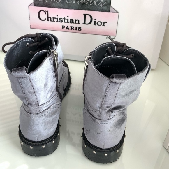 Vince Camuto Gray Talorini Combat Boot Velvet Studded - Picture 7 of 7